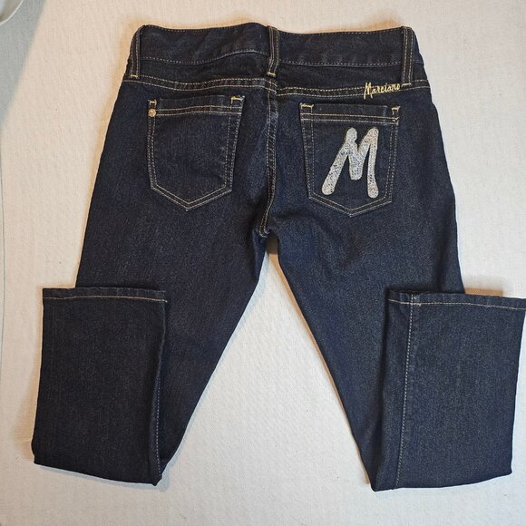Marciano Gold Embroidered Dark Wash Crop Jeans - Size 24 - Picture 5 of 7